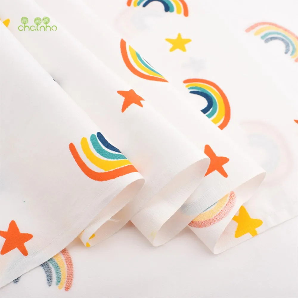 Chainho,Printed Twill Weave Cotton Fabric,Patchwork Cloth,DIY Quilting Sewing Material,Cute Cartoon Series,2 Specification,CC112