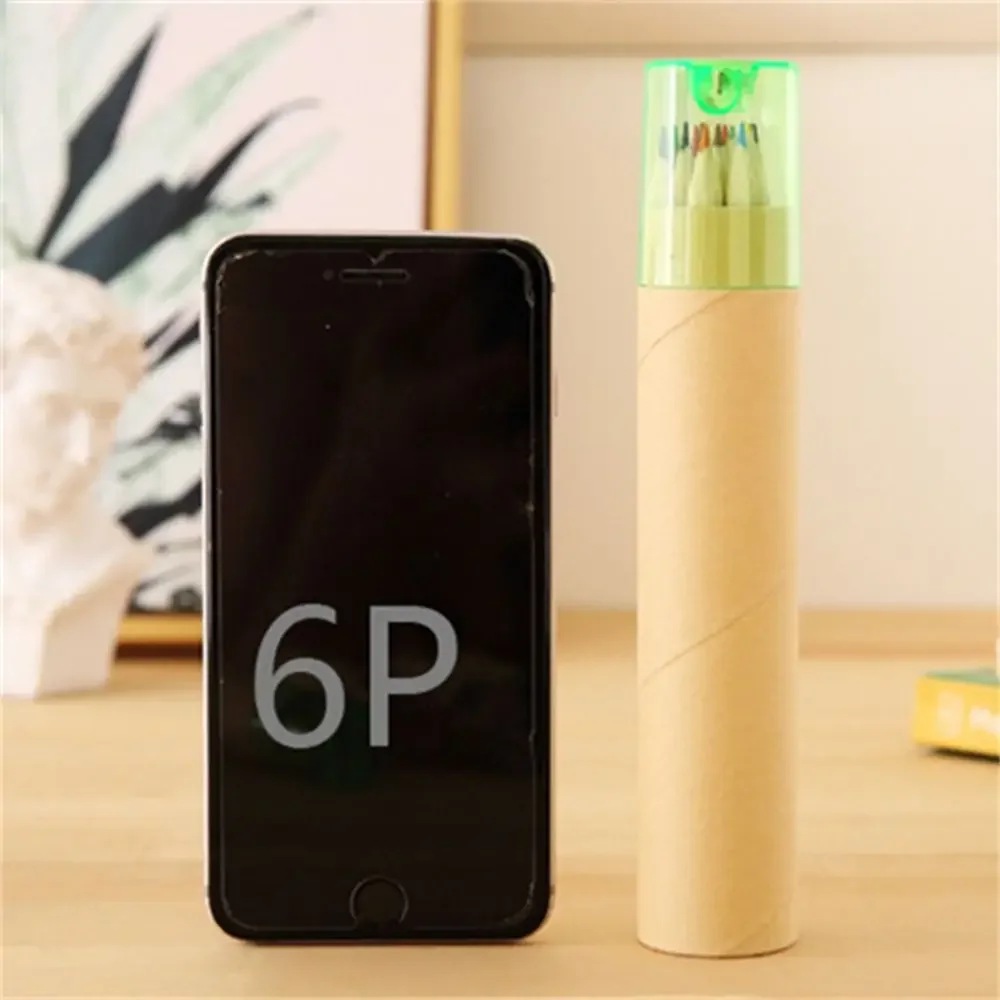 학용품 크레용 학생 연필 컬러 연필, 배럴 카와이 어린이 드로잉 아트, 12 색, 1 개, 신제품