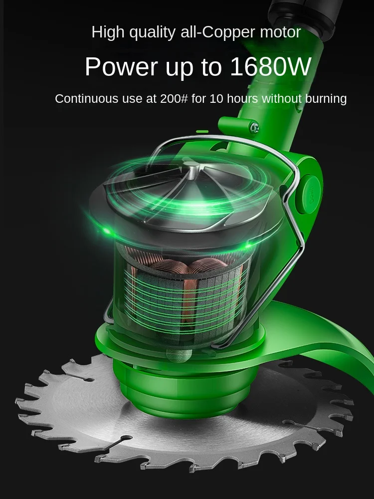 Electric lawn mower, small household weeding, rechargeable lawn mower, lithium battery, multi-functional mower