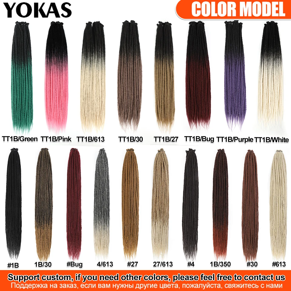 Rastas de ganchillo para mujer negra, extensión de cabello sintético, rastas de color degradado, accesorios para el cabello, YOKAS, 5 unids/lote por paquete