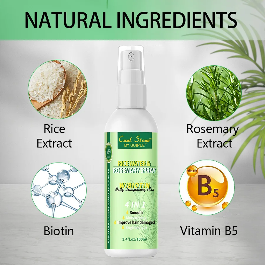 Hair growth oil hair oil hair essence oil hair protection spray hair oil mist hair conditioner rice water rosemary spray for nourish split ends hair essential oil for moisturize treatment dry scalp & detangling comb