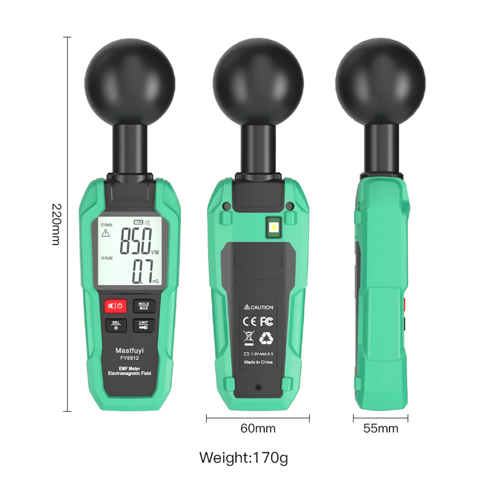 Handheld Nuclear Radiation Detector Radiation Dose Alarm Household Laboratory Hospital Multi-function Marble Radioactive Geiger professional decibel meter