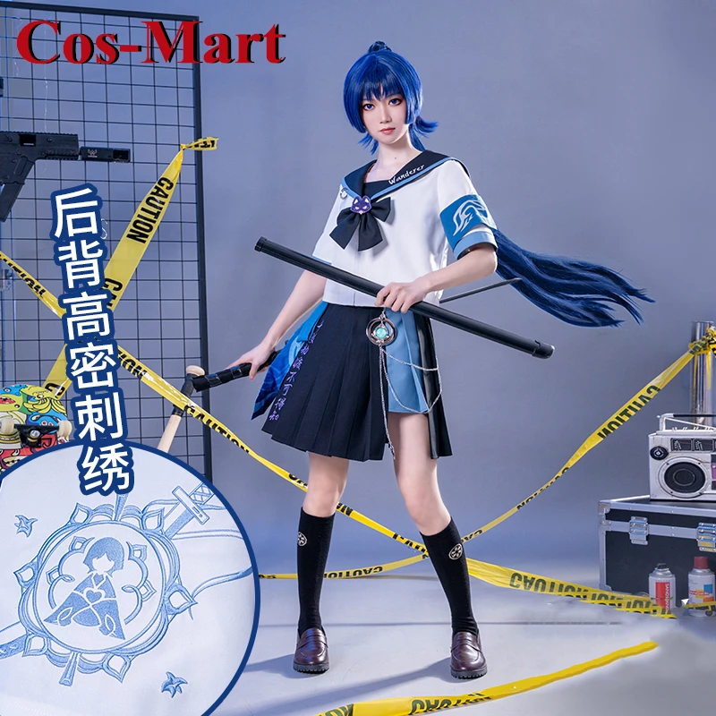 

Cos-Mart Genshin Impact Wanderer/Scaramouche Cosplay Costume Yaksa Bad Preppy Style Sailor JK Uniform Party Role Play Clothing