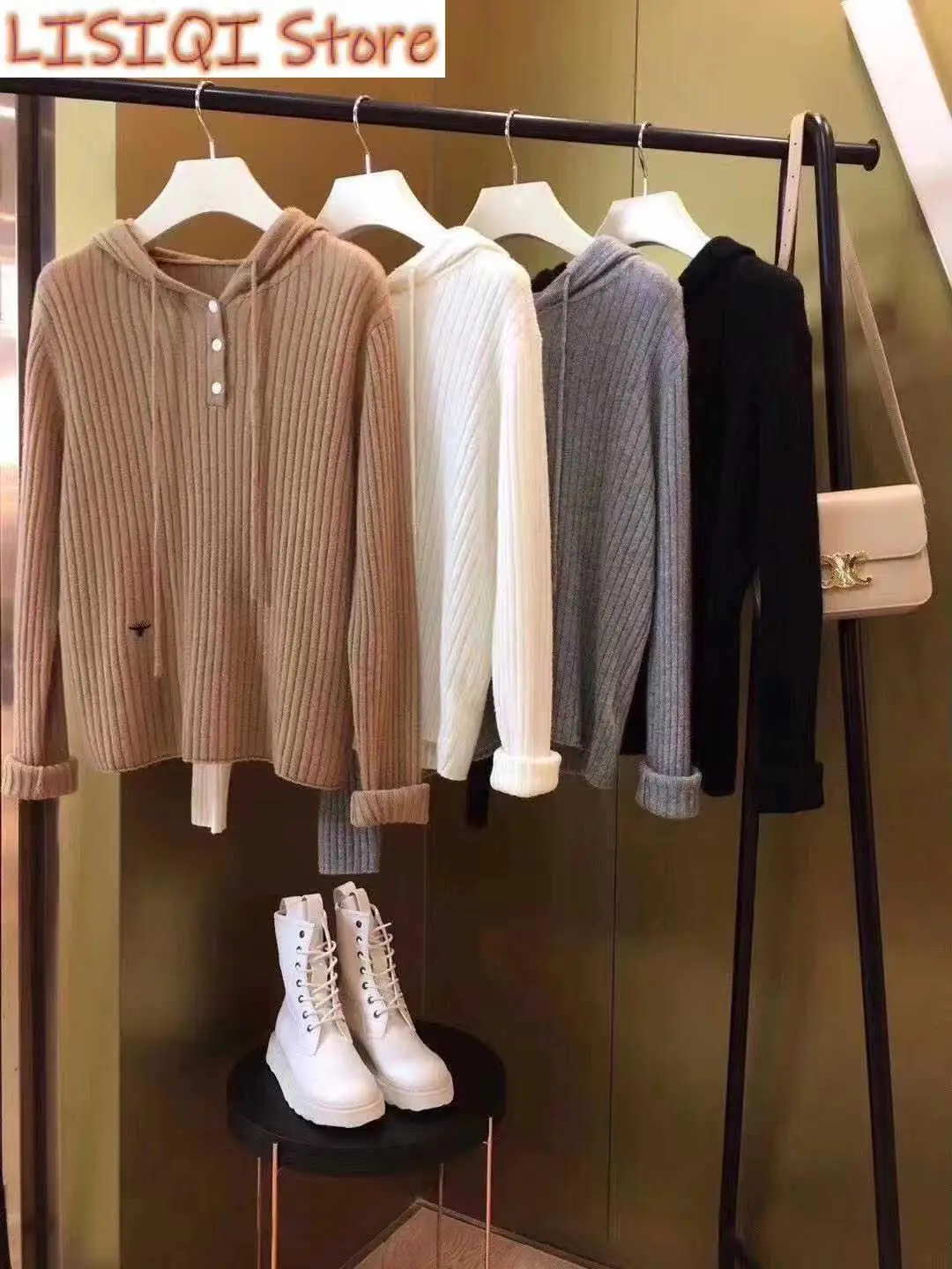 2023 Women's Cashmere Embroidery Hoodie Cashmere Autumn Winter Women's Cashmere Pullover Street Loose Unique Embroidery Hoodie