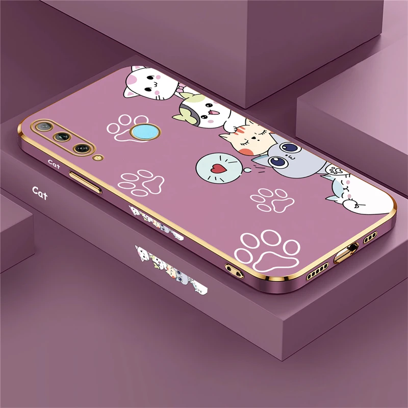 Cartoon Animal Cat Plating Soft Case Cover