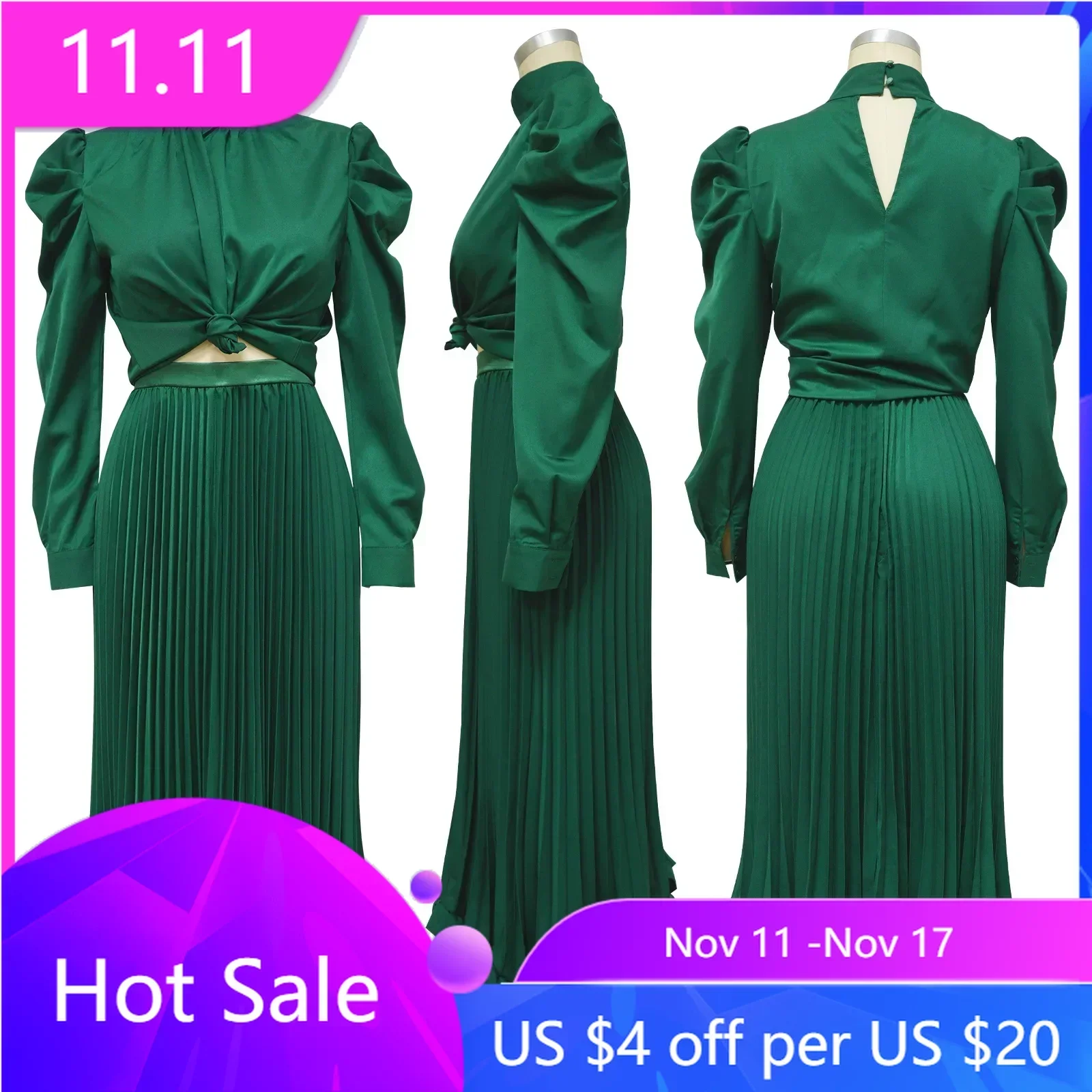 

Африканские платья для женщин, комплект из 2 предметов, топы и юбки, костюмы Дашики, анкарская осенняя одежда, женское вечернее плиссированное платье