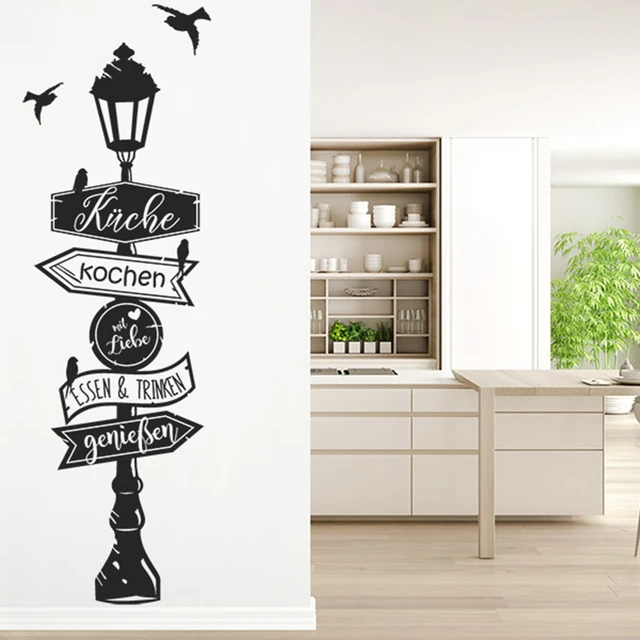 German Signpost Kitchen Cooking Wall Sticker Decal Küche Kochen Restaurant  Home Decor - AliExpress