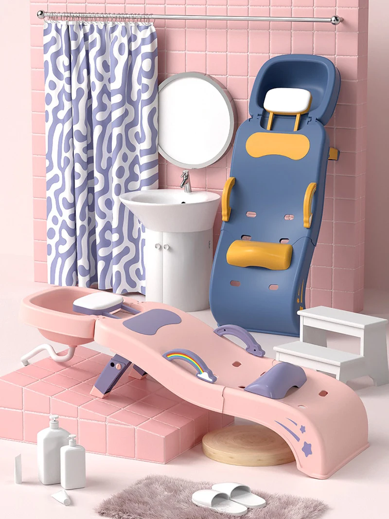 

Childrens Foldable Lounge Home Sitting Shampoo Chairs Baby Bed Stool Minimalist Design Shampoo Chairs Comfort Furniture HYSC