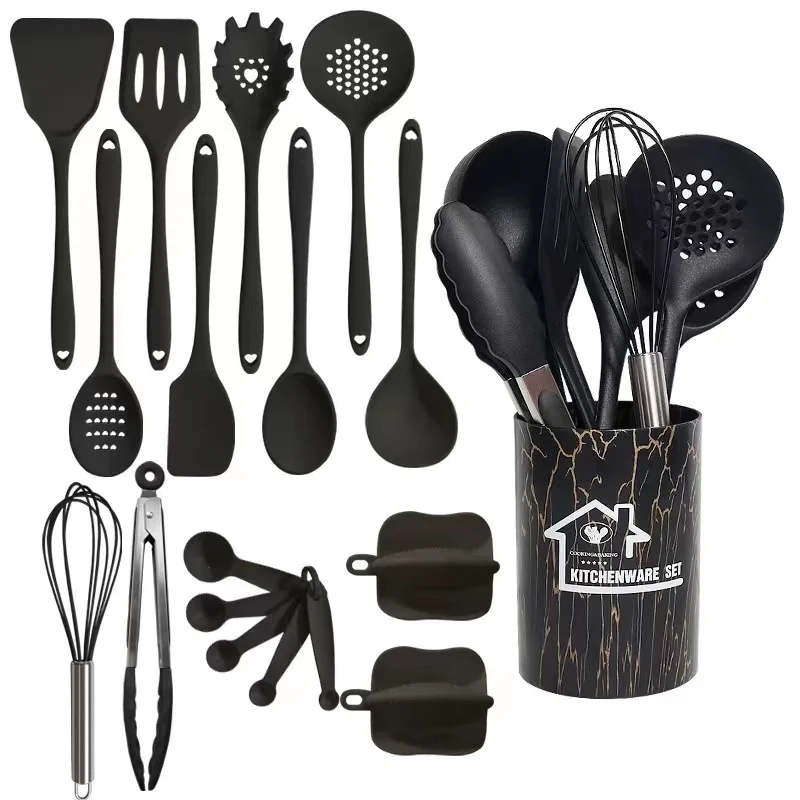 18PCS Silicone Cooking Utensils Set Kitchen Cookware for Nonstick Cookware  Best Kitchen Tools Dishwasher Safe BPA Free - AliExpress