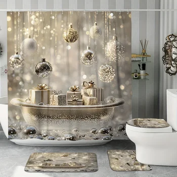 Christmas Shower Curtain Set 1