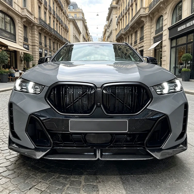 BMW X6 G06 LCI M 스포츠 2023 2024 2025 2026 자동차 프론트 범퍼 립 카 프론트 턱 스포일러 바디 개조 키트