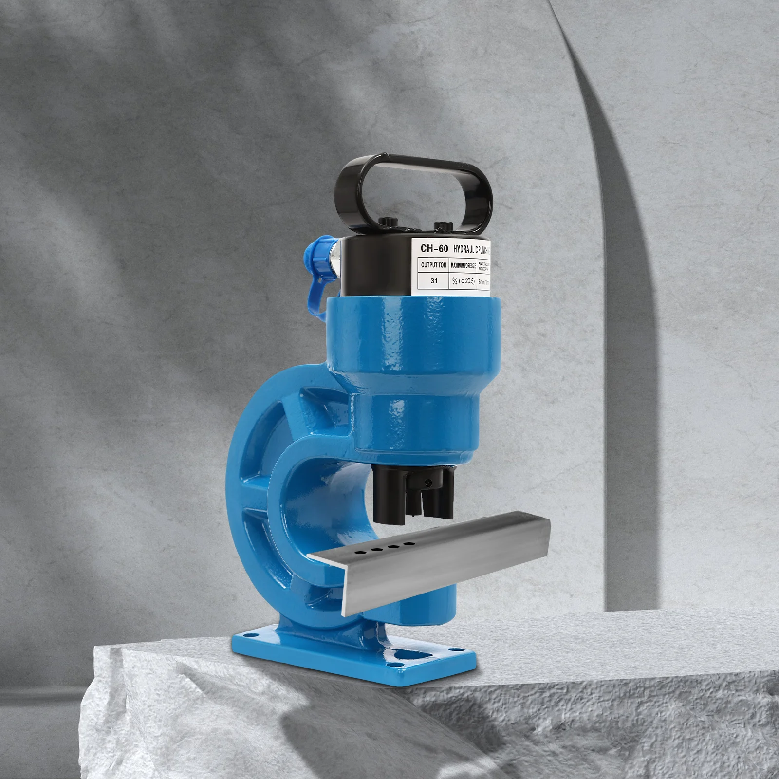 31Ton Hydraulic Punch Press 3.74" Throat Depth, Hydraulic Punching Tool Sets Industrial Hole Punch for 6mm Metal Plates