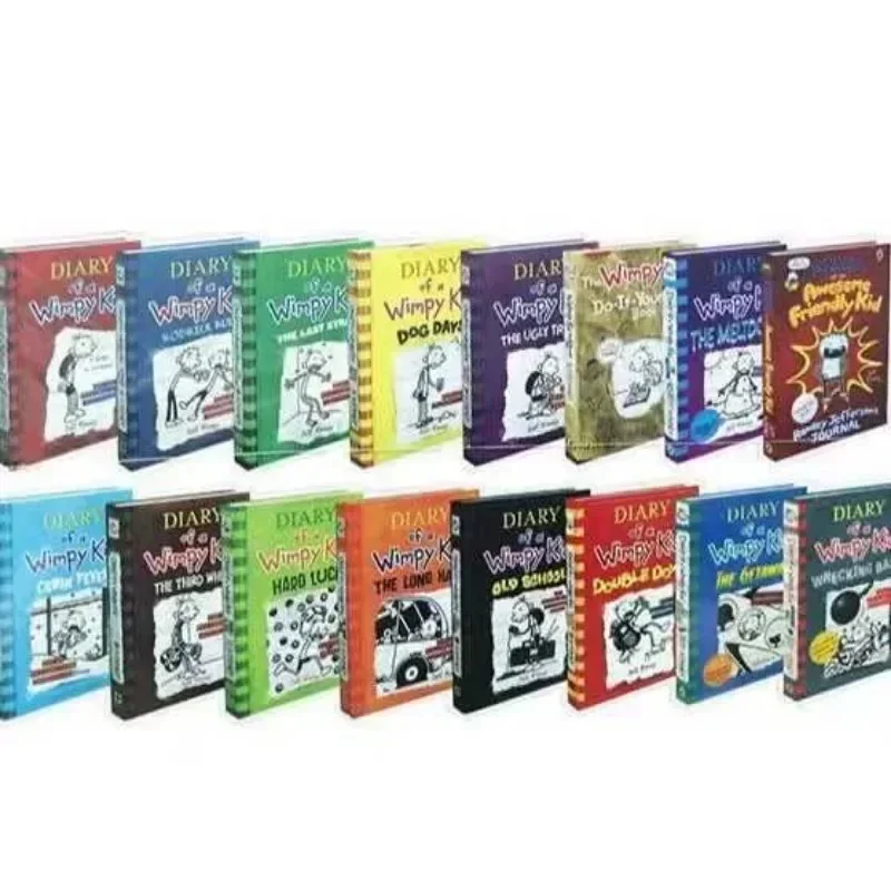 

A Set of Four or Eight 1-8/9-16/17-20 Diary of Wimpy Kid English Book Diary of Wimpy Kid Boxed Children's Fiction Comics Book