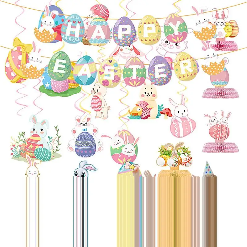 

Счастливые пасхальные фотообои 2024, набор украшений на тему Пасхи, весенние свечи, пасхальные яйца, декор для кухонной стены