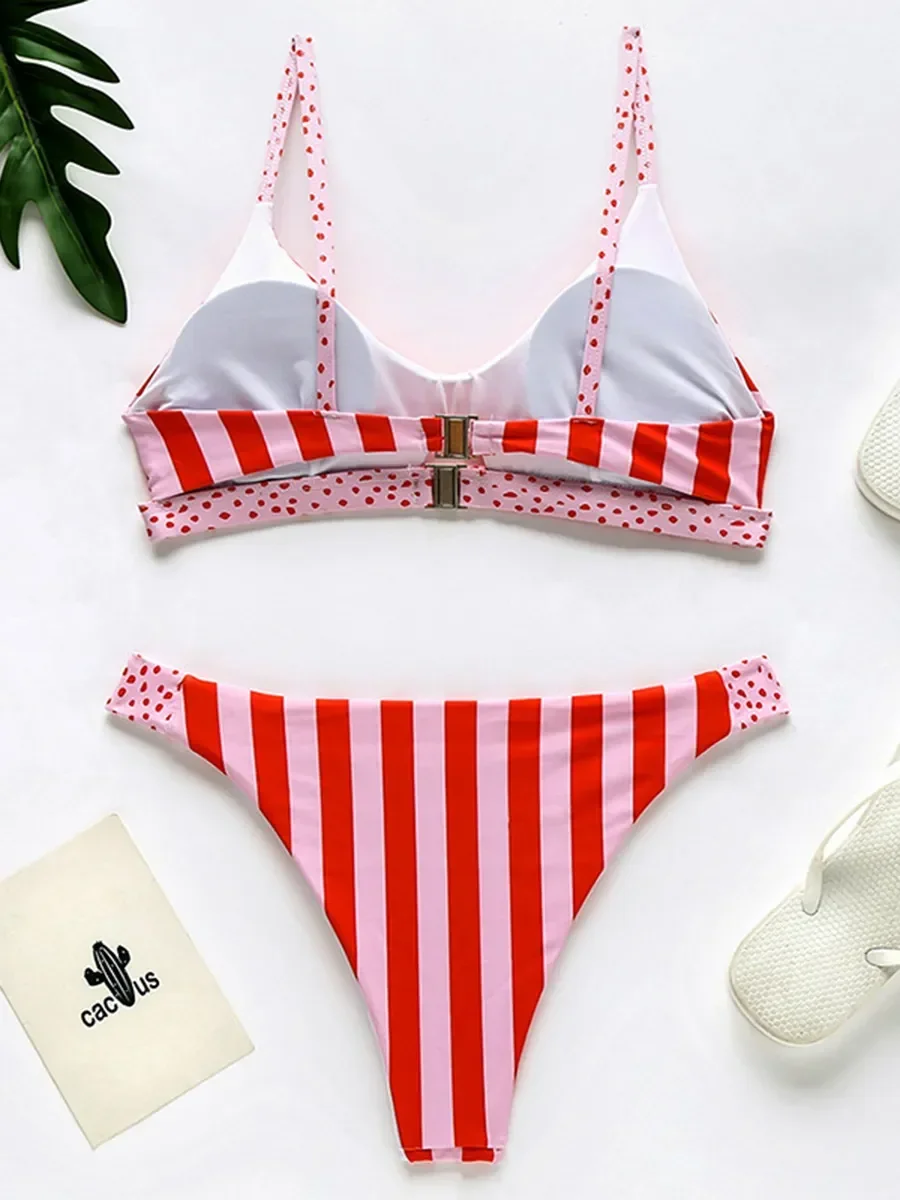 2024 Sexy Polka Dot Bikini Women Swimsuit Female Brazilian Swimwear Two pieces bikini set Hollow out High cut Bathing Suit Swim