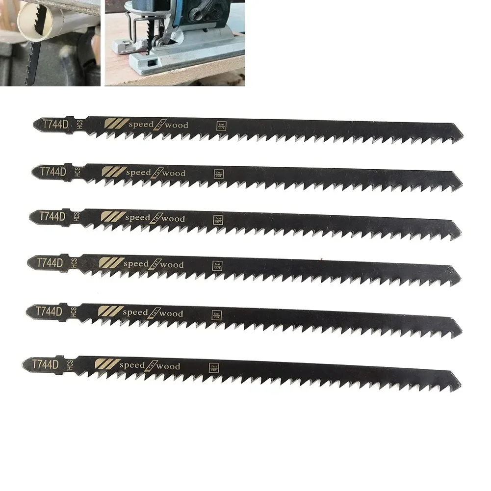 T744D Long 180mm Jigsaw Blades High Carbon Steel Blade For Wood Products Woodworking Blades Home 6pcs