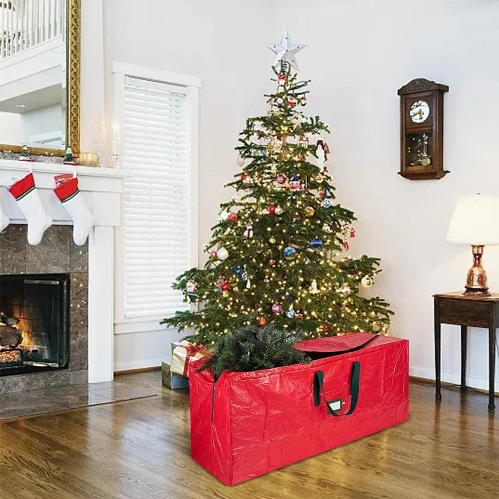 Foldable Christmas Tree Xmas Decoration Wreath Storage Bag Oxford Cloth Bag for Storing Christmas Utenciles Garland Home Storage christmas tree storage bag