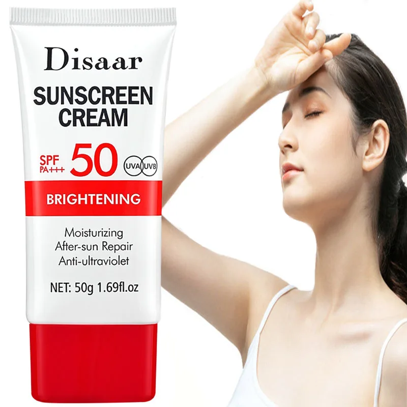 SPF50 Face Body Sunscreen Cream Long Lasting Waterproof UV Protector Sunblock Moisturizing Brightening Skin Protective Cream 50g