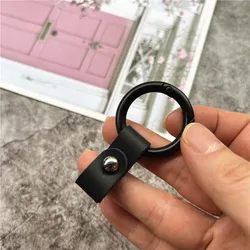 Soft Leather Universal Short Rope Lanyard for Keys and Phone Accessories (Black)