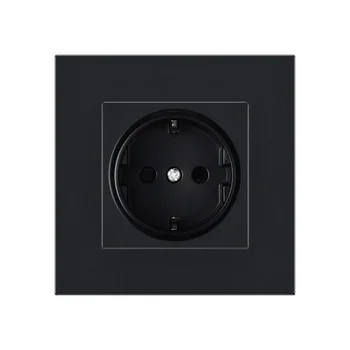 Depoguye สีดํา EU มาตรฐานอะแดปเตอร์ผนังไฟฟ้าชาร์จปลั๊กเยอรมัน SOCKET Power Outlet,16A,แผง PC,บ้านห้องนอน SOCKET 1