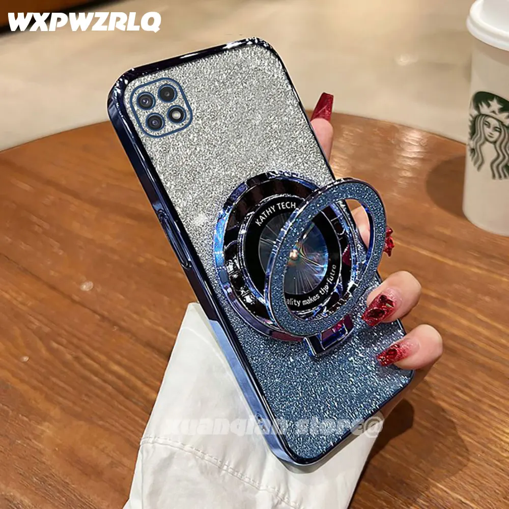 Luxury Bling Glitter Electroplate Phone Case with MagSafe-Compatible Magnetic Holder
