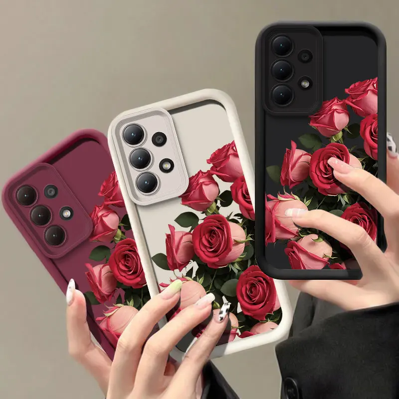 Elegant Red Rose Silicone Soft Phone Case Cover