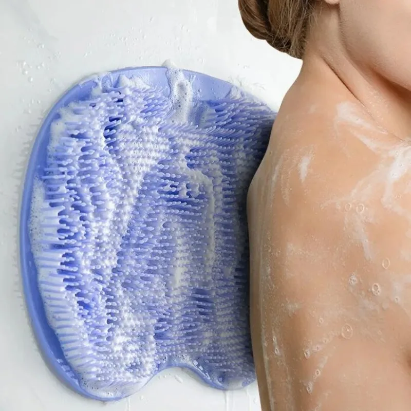 Multifunctional Bathroom Back Scrub Brush Silicone Reusable Non-Slip Shower Back Scraper Foot Massage Cleaner Bathroom Tool 1