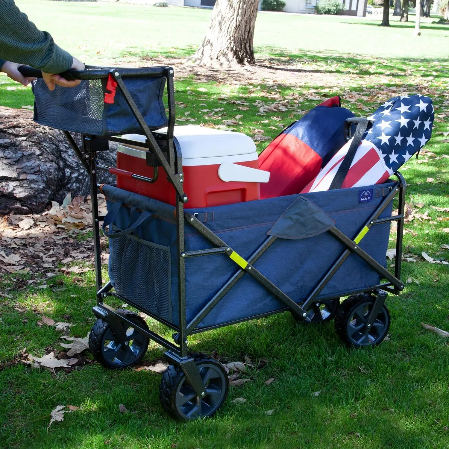 Push & Pull All Terrain Beach Wagon, 300 lb Capacity, Foldable, Collapsible, Camping & Garden Utility Cart