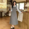 Femme Spring Summer Fashion Trend Polka Dot Solid Color Dresses Women Clothes All-match Fake Two Pieces Appear Thin Casual Dress 1