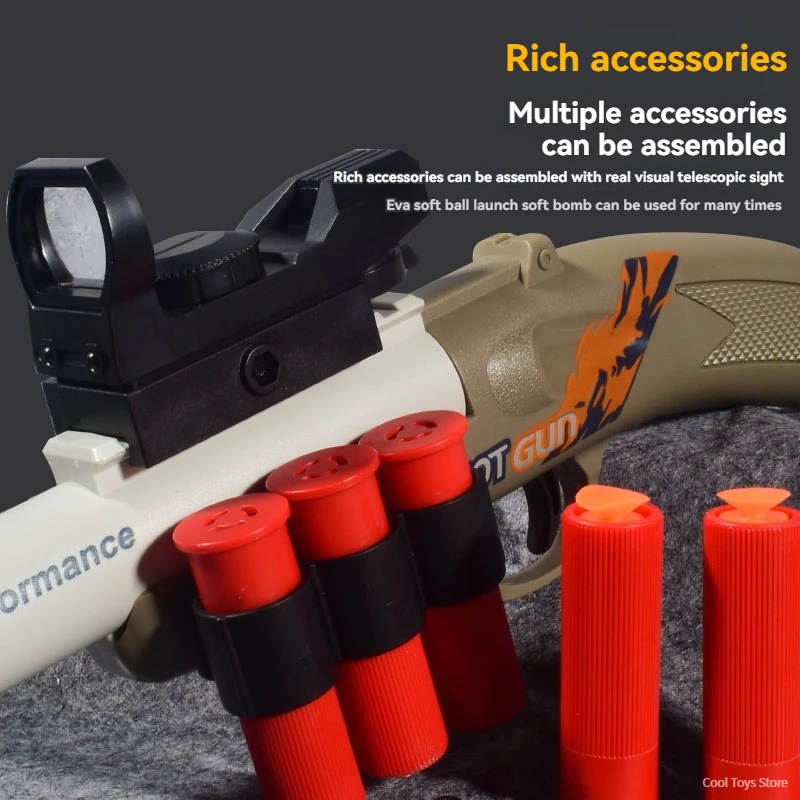 S686 Soft Bullet Shell Ejecting Toy Guns Weapons Sniper Rifle Manual Dart Blaster Shooting Game Toy Gun for Kid Children Outdoor 3