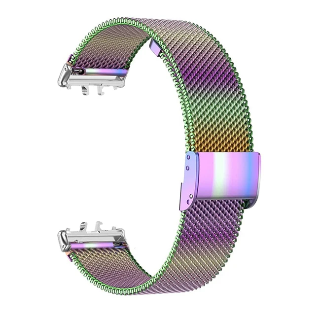 MVRYCE Cinturino In Metallo Per Galaxy Fit 3 SM-R390 - Bracciale In Acciaio Inossidabile Regolabile Con Chiusura A Doppio Pulsante - 2