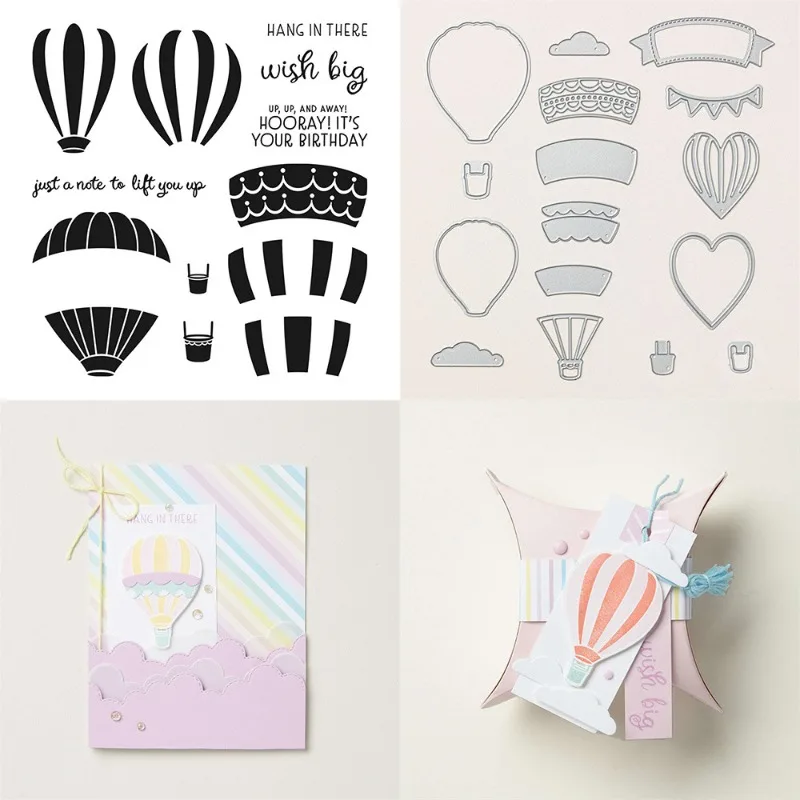 

Love Hot Air Balloon New Metal Cutting Dies Stamps Stencils Scrapbooking Photo Album Decorative Embossing DIY Paper Cards