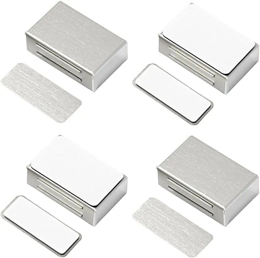 4 Pack Cabinet Magnetic Catch Adhesive Magnetic Door Catch Strong Cabinet Door Magnet Latch Kitchen Cupboard Closure