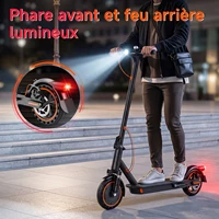 TODIMART N6 Trottinette Électrique Adulte 350W, Vitesse Max 25km/h, Autonomie 25-30km, 8,5 Pouces, Pliable et Portable, Amortisseur Avant, Écran LED, Éclairage Avant et Arrière 4
