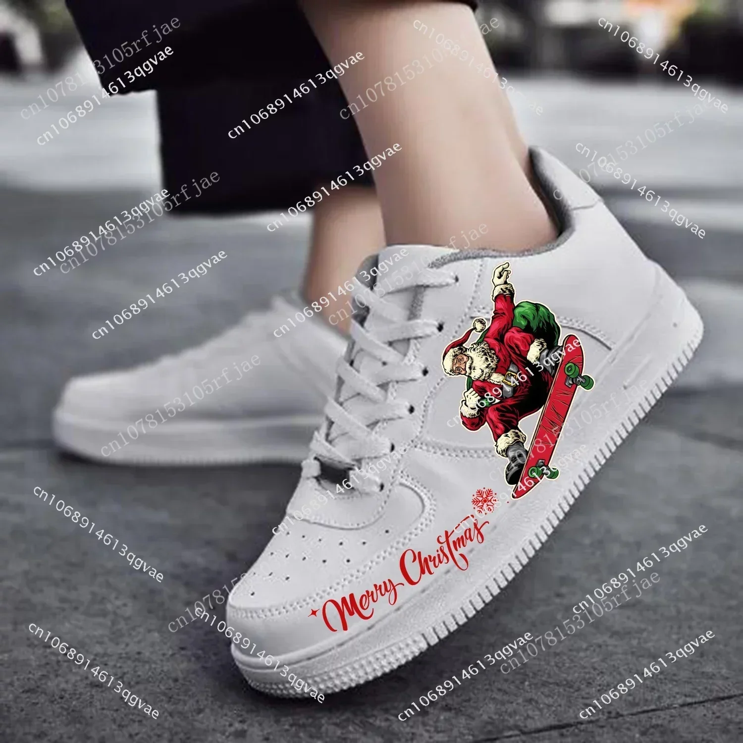 New Christmas AF Basketball Mens Womens Sports Running High Quality Flats Force Sneakers Lace Up Mesh Customized Made Shoe DIY