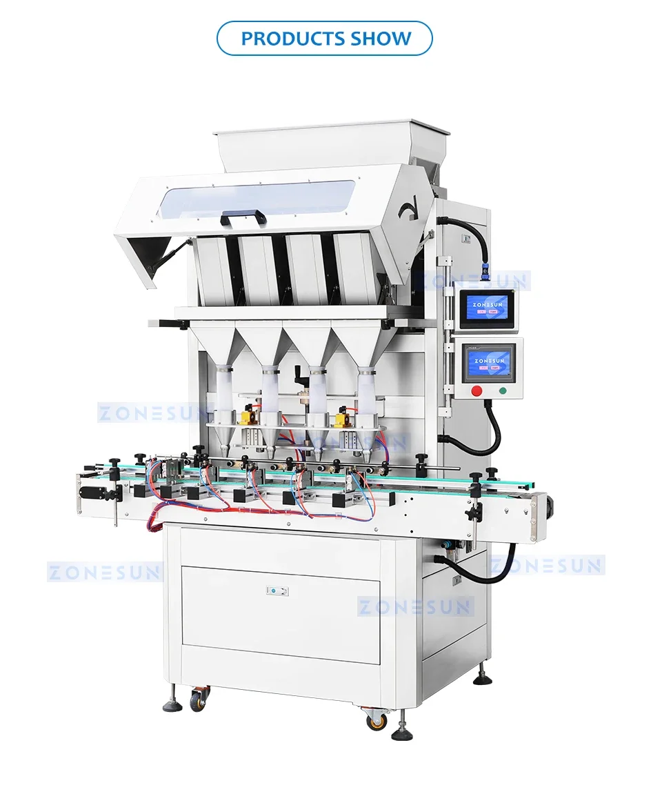 ZONESUN Automatic Particle Granule Filling Machine Vibratory Weighing ZS-GW5
