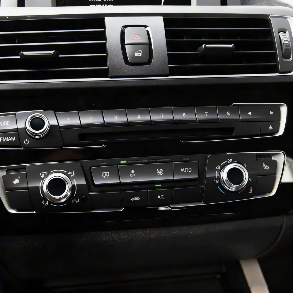 BMW 1 2 3 4 시리즈 X1 X2 F20 F22 F30 F31 F32용 AUTO 자동차 스타일링 볼륨 에어컨 노브 오디오 컨트롤 노브 링