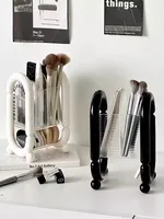 Makeup Brush Holder With Lid Lipstick Eyebrow Multi-functional Pencil Holder Eye Shadow Storage Box cosmetics storage bucket 2
