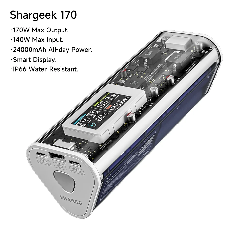 SHARGEEK 170 Power Bank 170W PD3.1 Laptop Portable Charger