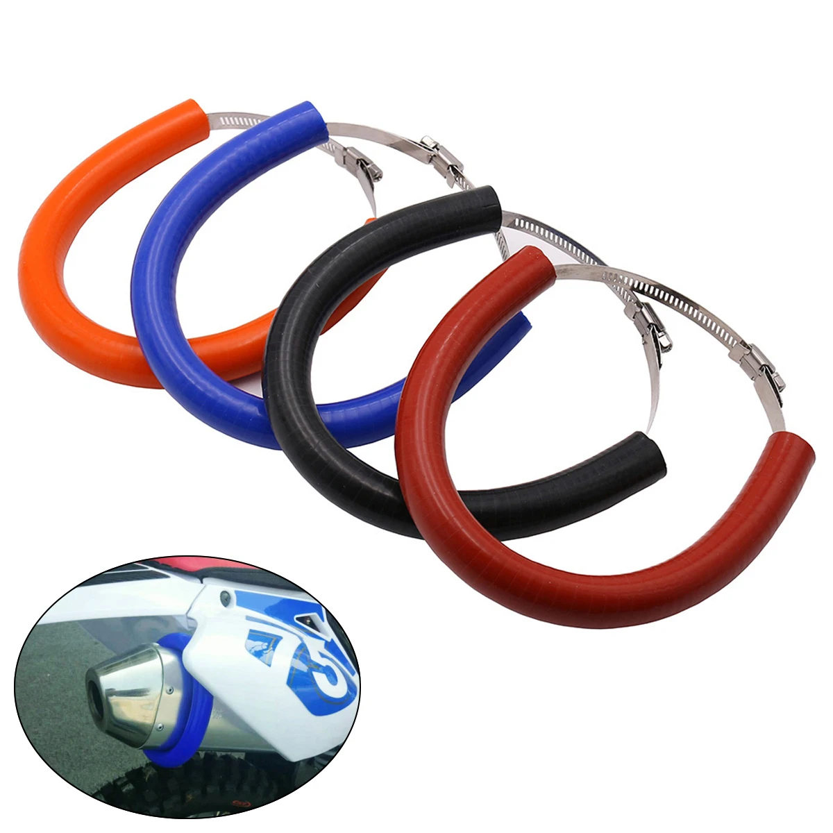 

Motorcycle Motorbike Exhaust Muffler Protective Ring Universal Exhaust Protector Bracket for Yamaha Honda Kawasaki Suzuki KTM-