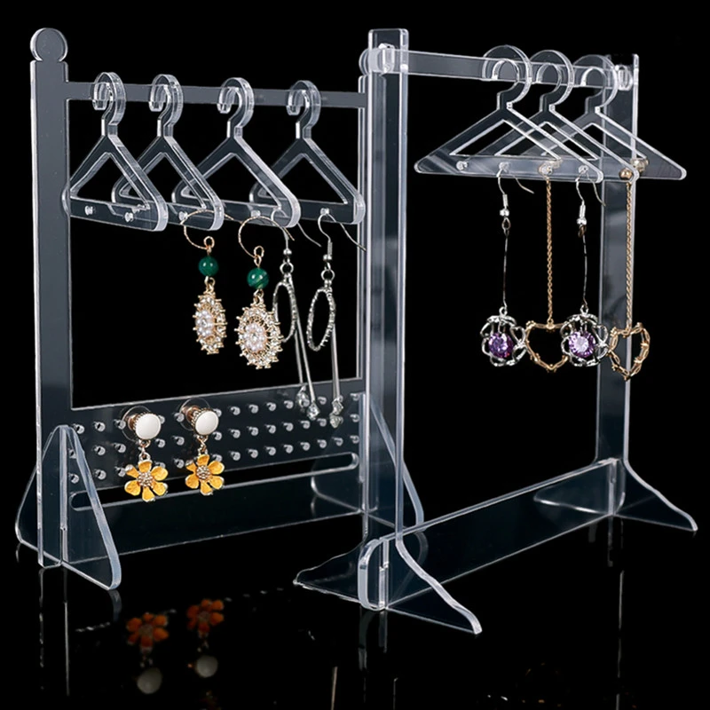 Acrylic Coat Hanger Rack Earring Display Stand Large Capacity Jewelry
