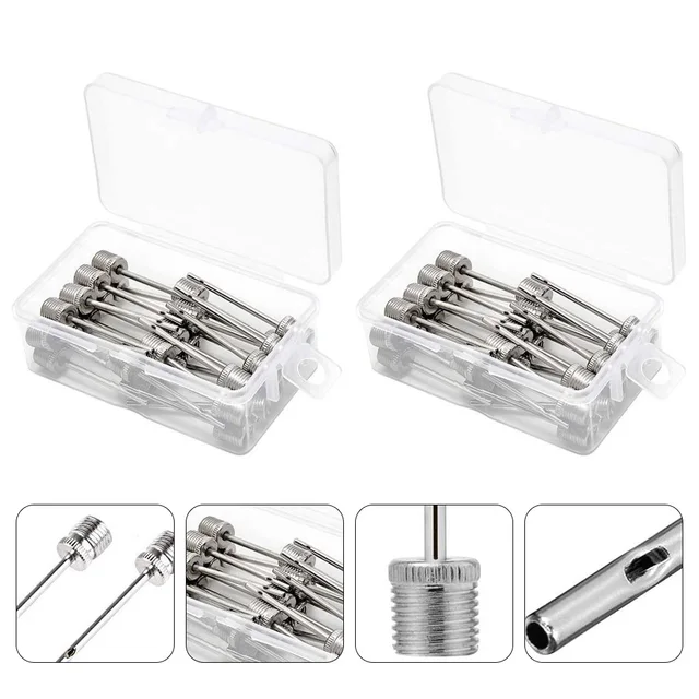 60Pcs Inflation Needle Stainless Steel Ball Pump Needle Durable Air Pump Accessories for Basketball Football Volleyball 4