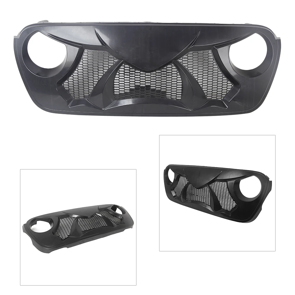 

Car Front Grille Matte Black Grill For Jeep Wrangler JL 2018 2019 2020 ABS Plastic Car Accessories Unfinished Matte Black