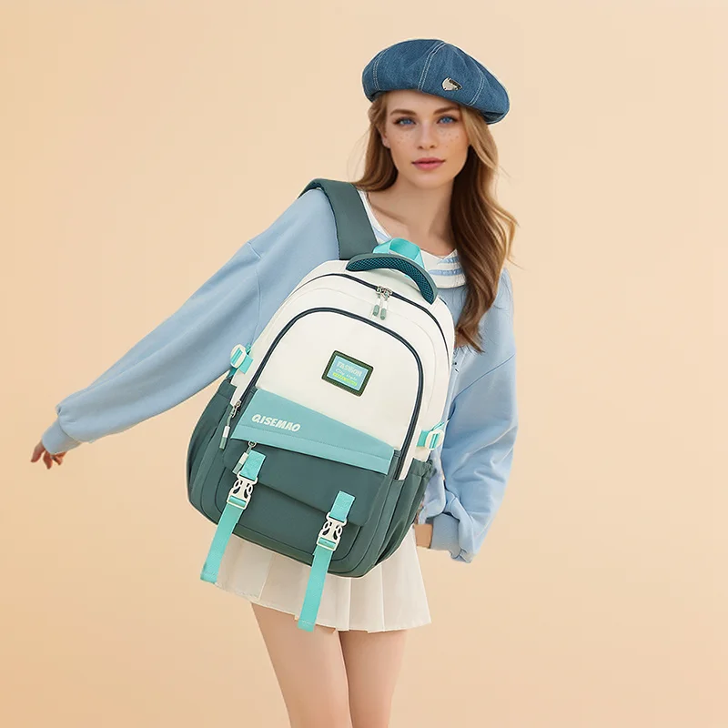 Junior High School Student Schoolbag Female 2024 New Large Capacity Strong and Durable High Value Backpack Cute Girl Backpack
