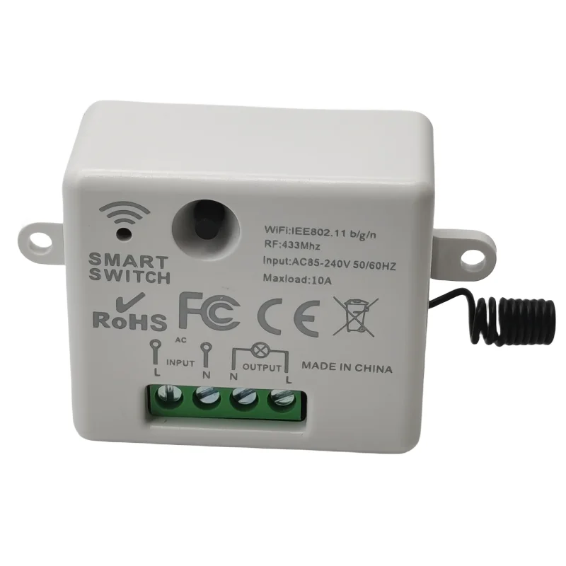 Interrupteur D'éclairage Sans Fil, Contrôleur De Récepteur Relais 10A Installation Facile Pour Eclairage Jusqu A 1500w 97376226