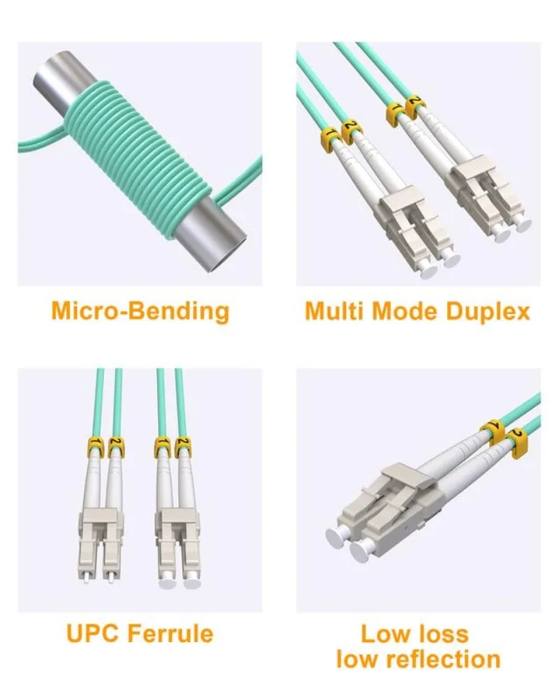 VANDESAIL OM3 LC-LC Fiber Optic Patch Cable, 10G Multimode Fiber Patch Fiber Jumper 50/125µm LSZH -5m(16FT)
