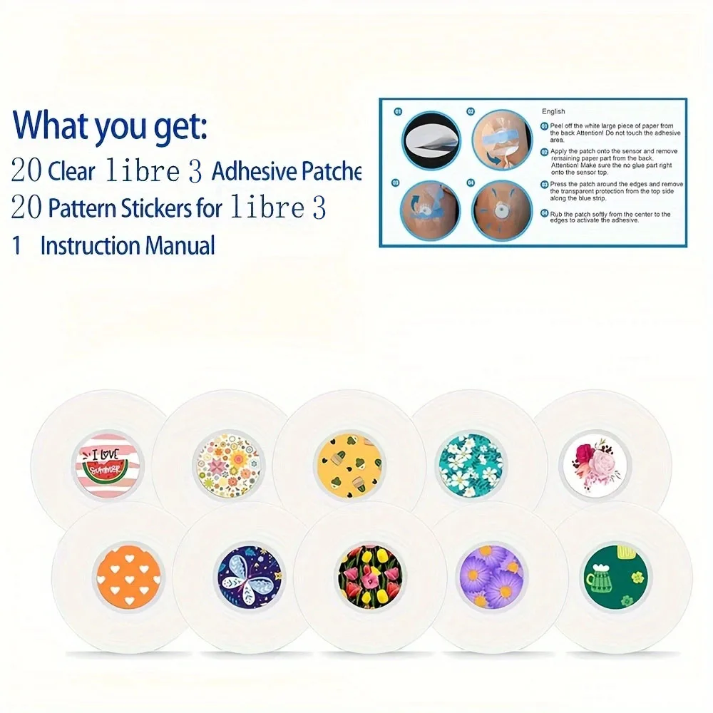 ملصقات مستشعر حرة و Libre 3 بقع شفافة مقاومة للماء...