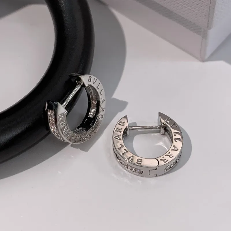 14K Gold-Plated Elegant Zircon Hoop Earring for Women Men 2024 New Fashion Couples Huggies Jewelry Accessories