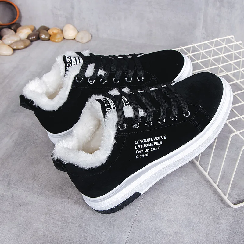 

Women's Shoes Winter Women Boots Warm Fur Plush Lady Casual Shoes Lace Up Fashion Sneakers Zapatillas Mujer Platform Snow Boots