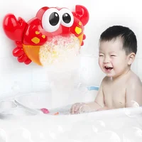Baby Bath Toys Bubble Machine Duck Crabs Frog Music Kids Bath Toy Bathtub Automatic Bubble Maker Baby Bathroom Toy for Children 1